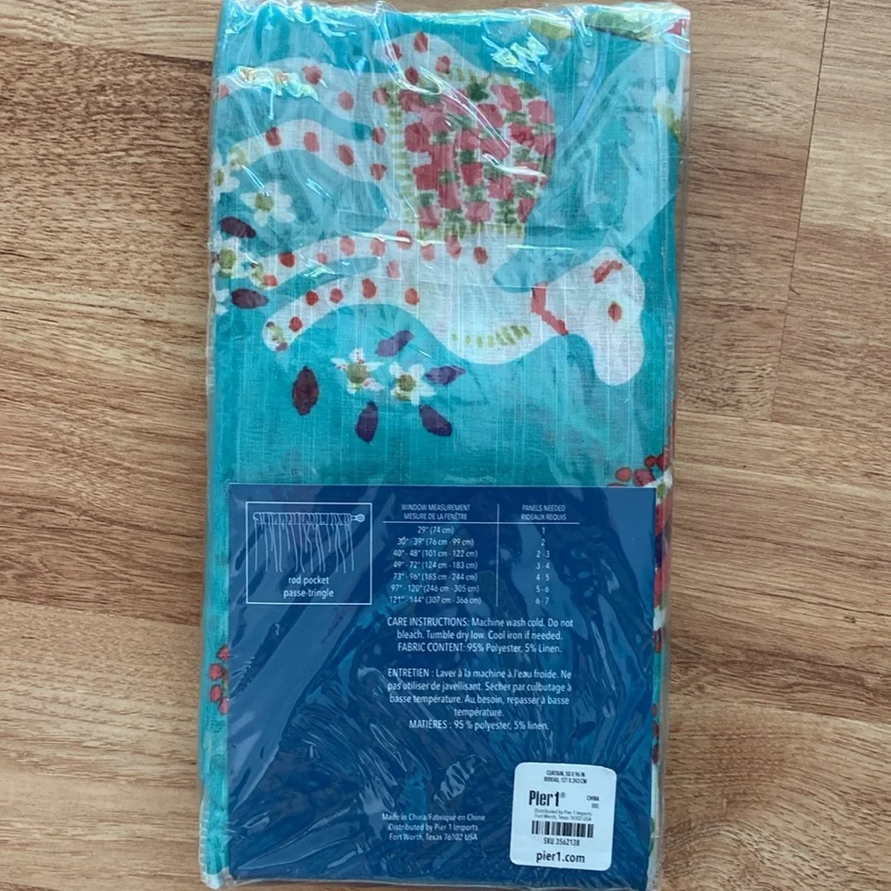 Pier 1 Amira Canel Sheer rod pocket curtain panel NWT